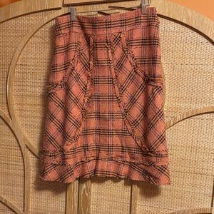 Elevenses Orange Plaid Skirt